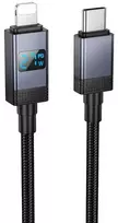 USB C į Lightning laidas Hoco PD 27W su ekranu 1 m X118 juodas