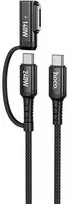 Laidas 2in1 USB C į USB C / Mag3 Hoco 240W 1,8 m U142 juodas