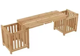 Promotions Lauko suoliukas su vazonu, 173x40x48 cm, natūralus