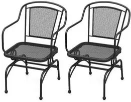 Promotions Lauko supamieji krėslai, komplektas iš 2 vnt., 61x54x85 cm, juodos spalvos