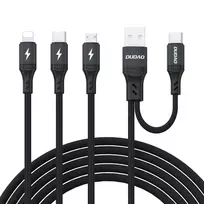 Dudao L3W USB-A/USB-C to Lightning/USB-C/MicroUSB 66W Cable - Juodas