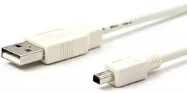 USB kabelis su logotipu (2.0), USB A M - 4 kontaktų M, 1.8m, baltas, lizdas, MITSUMI