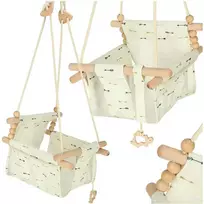Vienvietės medinės sūpynės 28 cm, baltos