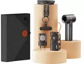 „Havit STK011“ ES kelioninis rinkinys – rinkinys (kelioninis įkroviklis + išorinė baterija + USB-C laidas + rankinis ventiliatorius)