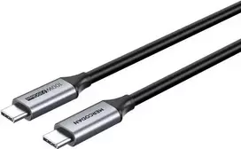 Mercodan USB-C kabelis 4,0 m, USB 3.2 Gen 2, 20Gbps, 100 W PD, 4K@60 Hz, Juoda TPE jungtis, Kosminė pilka, USB-C: Han - USB-C: Han, 4 m, USB C, USB C, USB 3.2 Gen 2 (3.1 Gen 2), 20Gbit/s, Juoda, Pilka