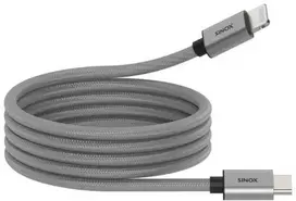 Sinox PRO USB C į Lightning magnetinis laidas. 1 m. Pilkas.