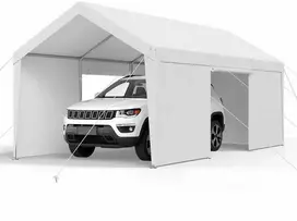 Didelė pastogė, 3.05 x 6.10 metro, nešiojama automobilių pastogė, nuimamos šoninės sienelės, tvirtas automobilių tentas