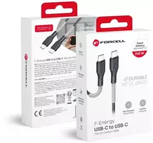 USB C į USB C laidas Forcell F-Energy QC4.0 PD 5A 240W Carbon 1 m CB-05C juodas