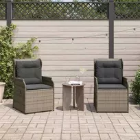 Lauko baldų komplektas Sodo suolas 2 pcs Pilka poliratanas