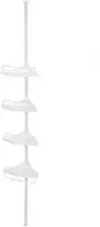 Songmics Vonios kampinė lentyna, 35x25x85-305 cm, balta