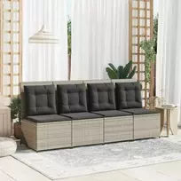 Lauko baldų komplektas Sodo sofa su pagalve Šviesiai pilka poliratanas