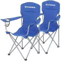 Songmics Stovyklavimo kėdė, 2 sulankstomų stovyklavimo kėdžių komplektas, 76x51.5x95.5 cm, mėlyna