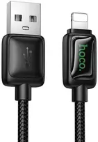 Laidas su LCD ekranu USB A į Lightning Hoco 2,4A 1,2 m U146 juodas