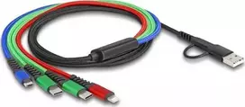 USB kabelis Delock Delock USB Ladecabel 4 in 1 USB Type- A + USB- C zu Lightning / Micro USB / 2 x USB Type- C 1.20 m