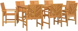 Sodo valgomojo komplektas 9 pcs Ruda Kietos akacijos mediena