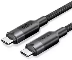 „Vention“ USB 3.2 5A 10Gbps 1m juodas USB-C į C tipo kabelis