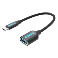 „Vention“ USB 3.1 (1 kartos) C tipo kištukas į A tipo kištuką OTG kabelis, 0,15 m, juodas, PVC tipo