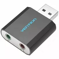 „Vention“ USB išorinė garso plokštė, juodas metalinis tipas