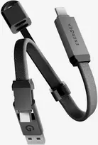 „Energea Sheath Key 2-in-1“ laidas USB-C į USB-C/USB-A 480Mbps 60W 15cm, metalinis