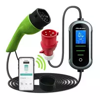 Qoltec 2in1 Type2 | 22kW | 400V | Wi-Fi | TUYA | SMART LIFE | LCD | Nešiojamas | Sieninis įkroviklis | 7m
