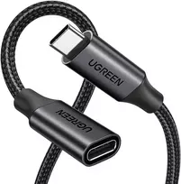 Kabelis ilgiklis USB C kištukas - USB C lizdas USB3.2 100W 1m 10Gbps juodas US372 UGREEN