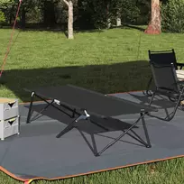 Sulankstoma Kempingo Lova Juoda 206 x 76 x 74 cm