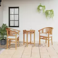 Kėdė su pagalve 2 pcs Ruda 63 x 58 x 89 cm Kieto teka medžio
