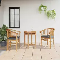 Kėdė su pagalve 2 pcs Ruda 63 x 58 x 89 cm Kieto teka medžio