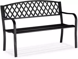 Relaxdays Metalinis sodo suoliukas su pintu dizainu