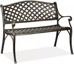 Relaxdays Metalinis sodo suoliukas juodai bronzinis