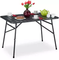 Relaxdays Lauko stalas, sulankstomas metalinis, 70.5x110x74.5 cm, pilkas