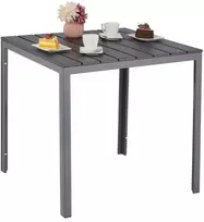 Relaxdays Kvadratinis sodo stalas su medžio imitacija