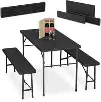 Lauko baldų komplektas Relaxdays Sulankstomas alaus palapinės komplektas, 73x120x61 cm, Juodas