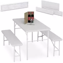 Lauko baldų komplektas Relaxdays Sulankstomas alaus palapinės komplektas, 73x120x61 cm, juodas