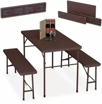 Lauko baldų komplektas Relaxdays Sulankstomas alaus palapinės komplektas, 73x120x61 cm, juodas