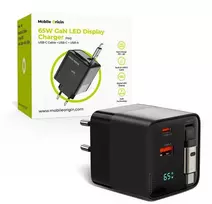 Įkroviklis Mobile Origin 65W GaN Ekranas Charger PW2 - USB-C Cable + USB-C + USB-A