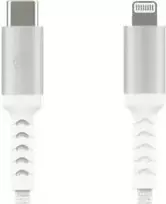 dbramante įkrovimo USB kabelis „Lightning“ 24 kontaktų USB-C kištukas į „Lightning“ kištuką, 1,2 m ilgio pintas kabelis