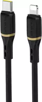 Dudao L25X USB-C - Lightning laidas 1 m 30 W su minkštu silikoniniu apvadu - juodas