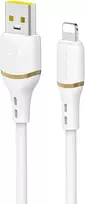 Dudao L25L USB-A - Lightning kabelis 1 m 30 W su minkštu silikoniniu apvadu - baltas