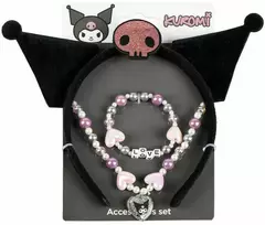 Papuošalų komplektas Hello Kitty Juoda 3 Dalys