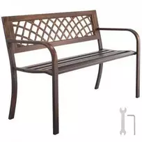 Vevor lauko suoliukas 116 cm metalinis rėmas