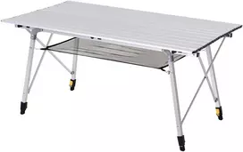 Aosom Sulankstomas stalas, 120x69x59-78 cm, sidabrinis, aliuminis