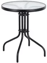 Stalas grūdinto stiklo stalviršiu D60x70cm pilkas