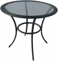 Stalas grūdinto stiklo stalviršiu D80x74cm žemės rudas