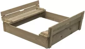 Smėlio dėžė su dangčiu-suoliukais Robert Swing King 120x120x25cm medinė/impregnuota