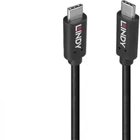 USB Kabelis - LINDY USB 3.2 Type C Laidas, M/M, 20Gbps, 100W, 1.5m, Juodas