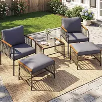 Lauko baldų komplektas Promotions Sodo baldų komplektas, 64x62x79 cm, pilka, ratanas
