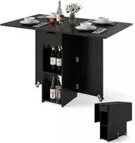 Promotions Sulankstomas valgomasis stalas, 120x72x75 cm, juodas, medinis