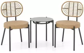 Lauko baldų komplektas Promotions Lauko bistro komplektas, 3 dalys, 57.5x45.5x82 cm, ruda, PE vytelė