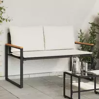 suoliukas Juoda ir kreminė balta 115 x 65 x 72 cm Ratanas